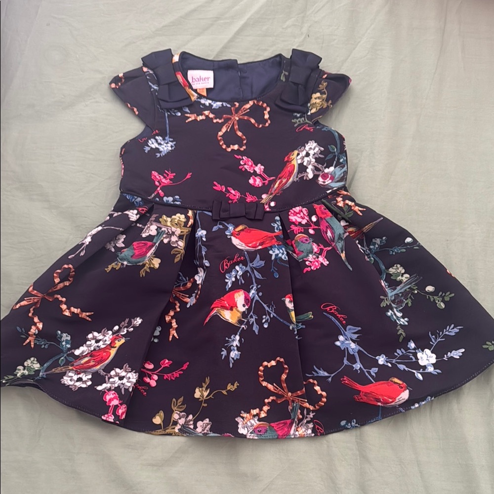 Ted baker navy birds Floral Kids Dress